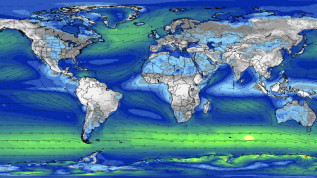 Map of wind patterns around the globe.