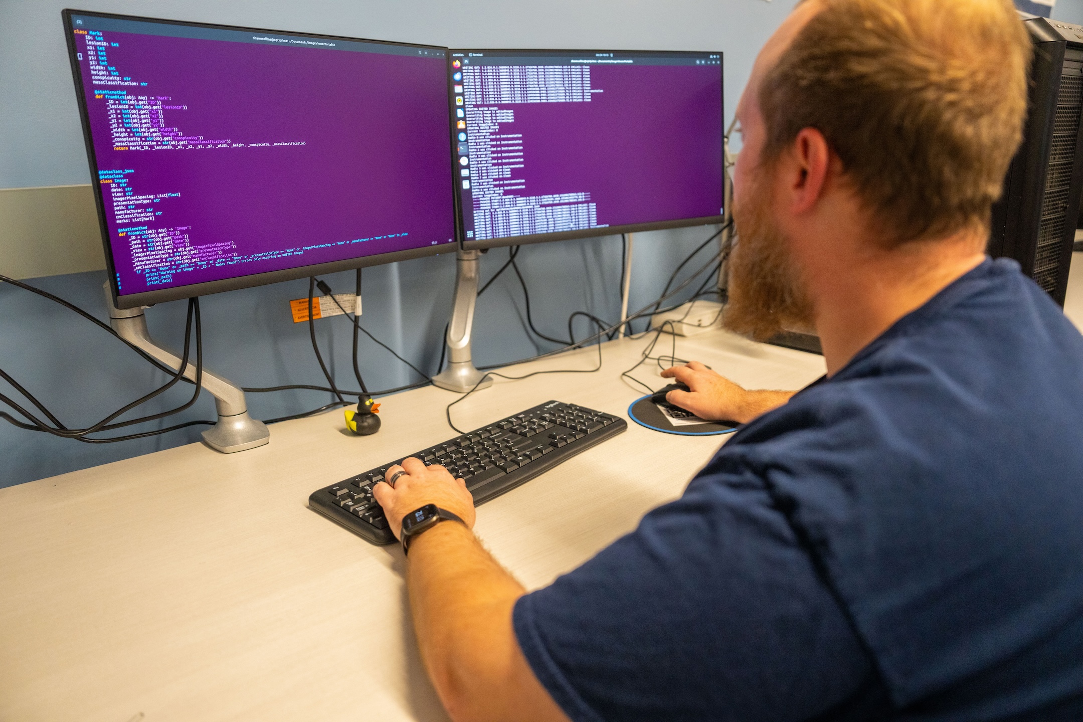 Person working on a computer