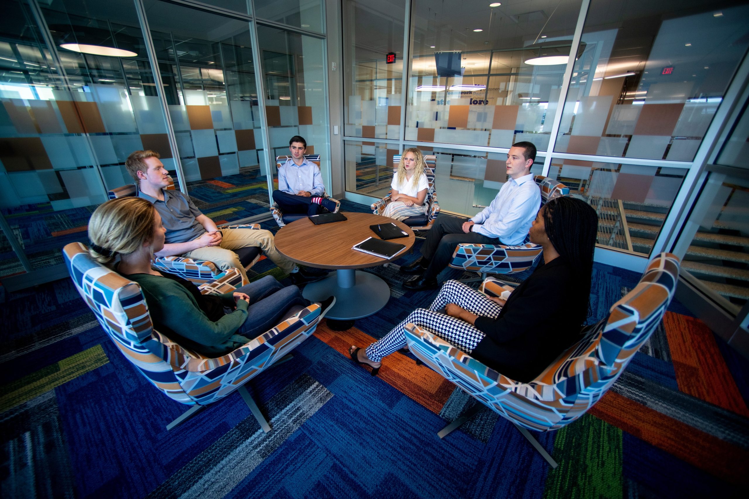 A business meeting in a conference room.