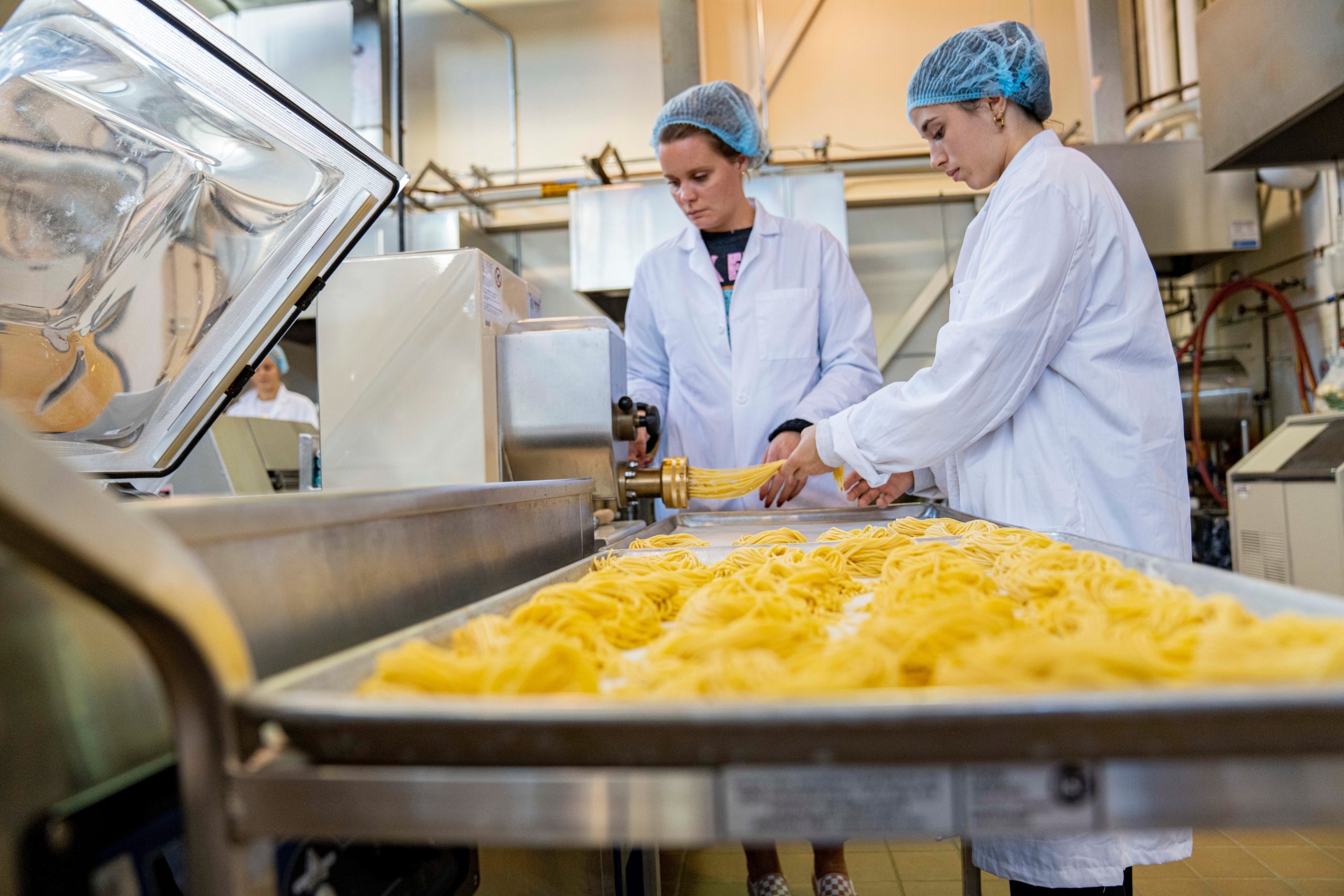 Students making pasta