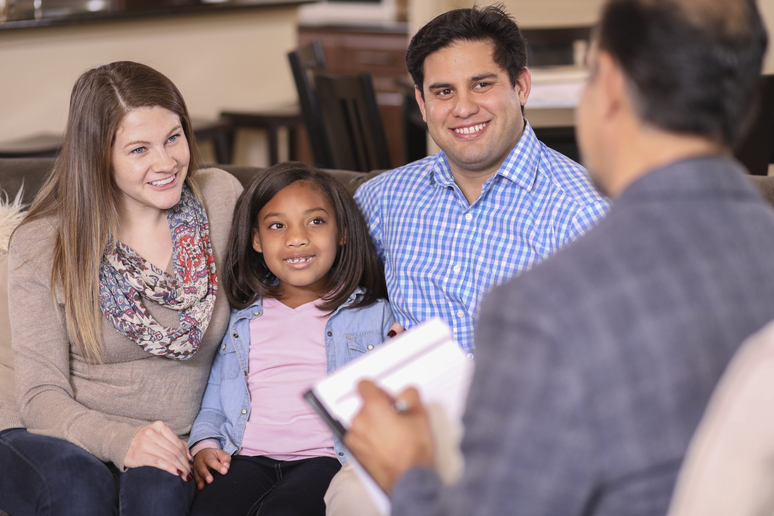 Family at a counseling session