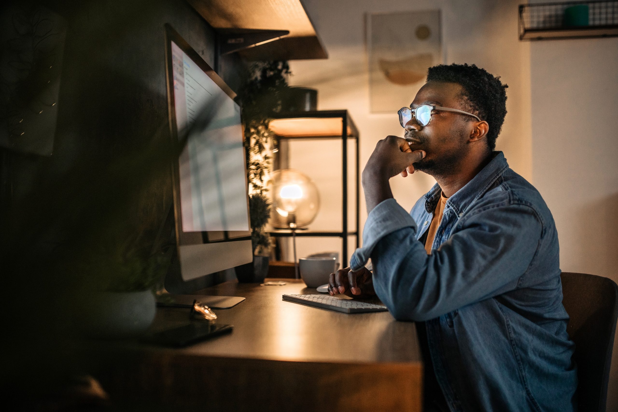 Student working on a laptop