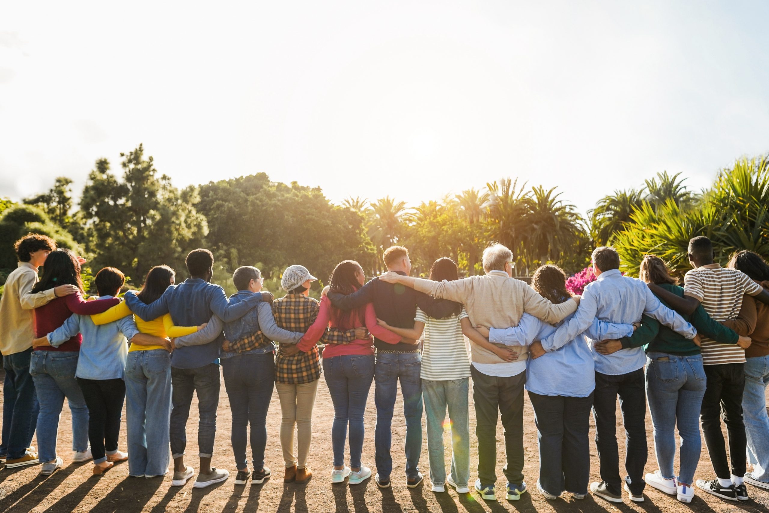 Group of people hugging